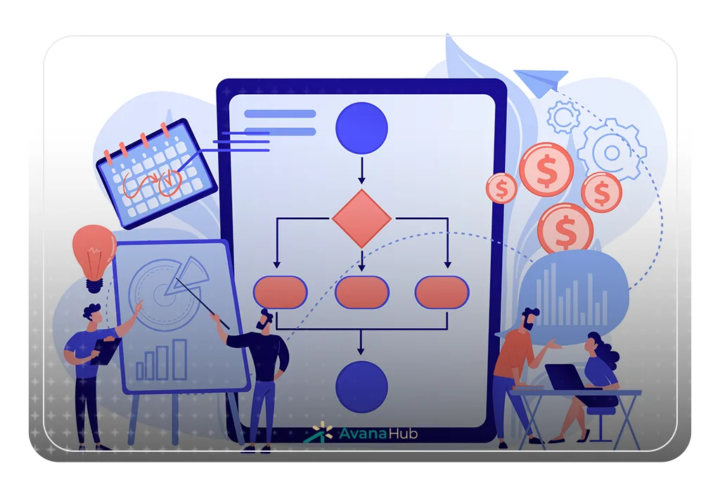 Content Workflow Diagram Illustration