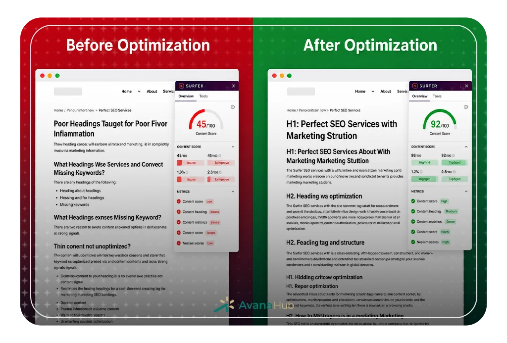 Content Optimization Before After Seo
